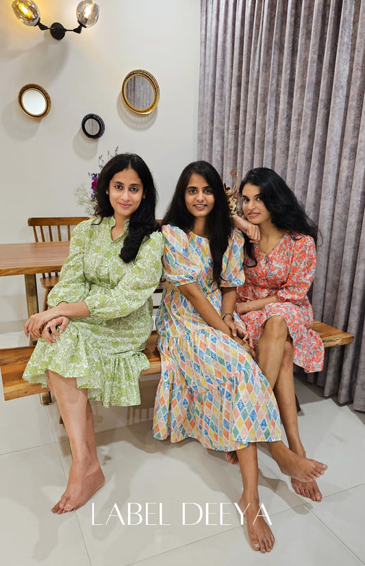 Green creeper hue dress