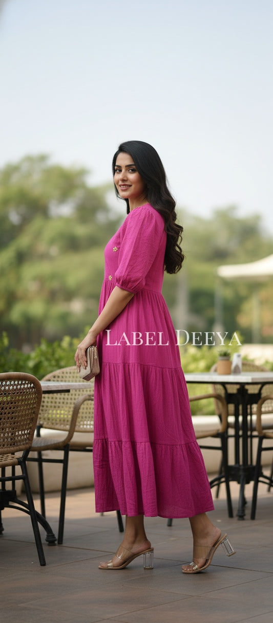 Sutra Yellow flower mul dress