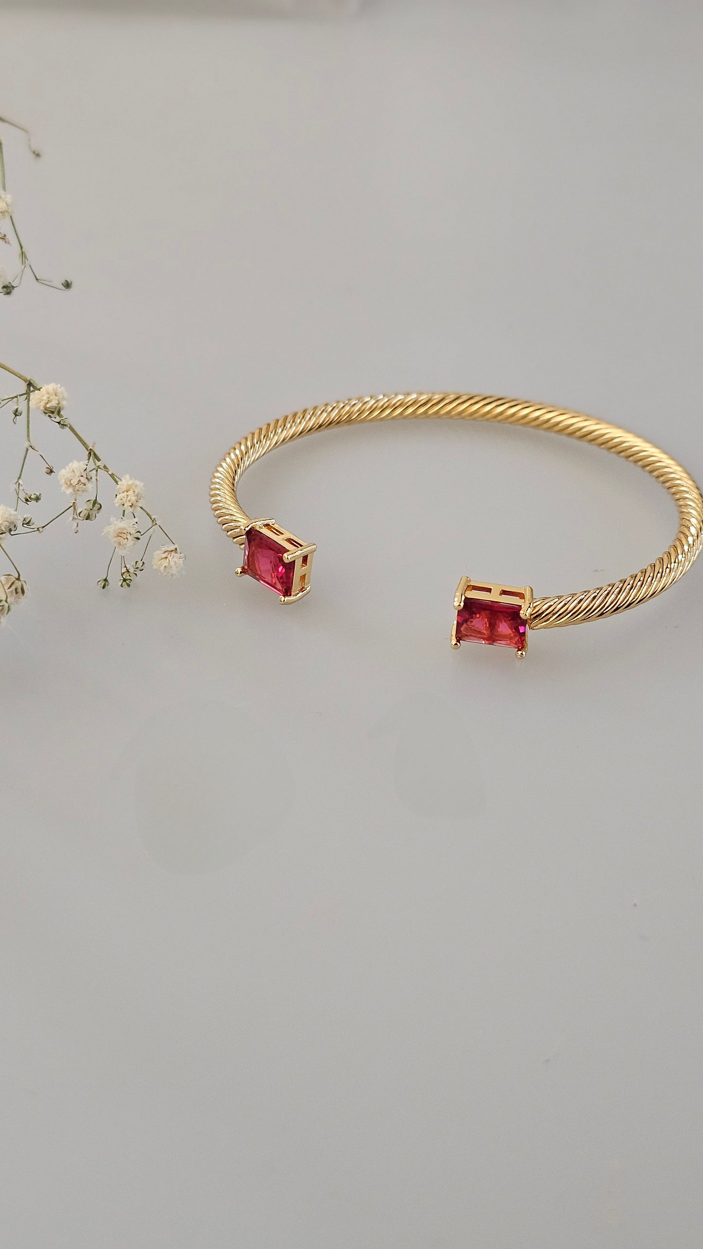 Dark pink bangle bracelet