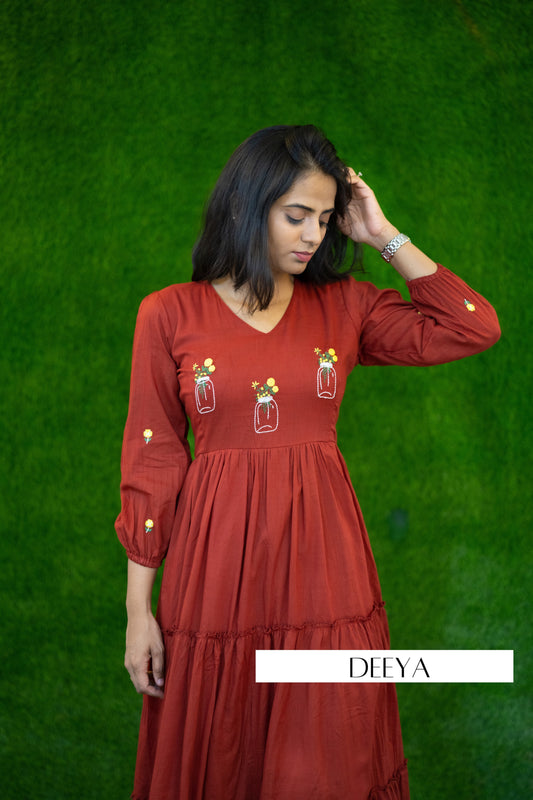 Sutra Brown Tumbler Dress