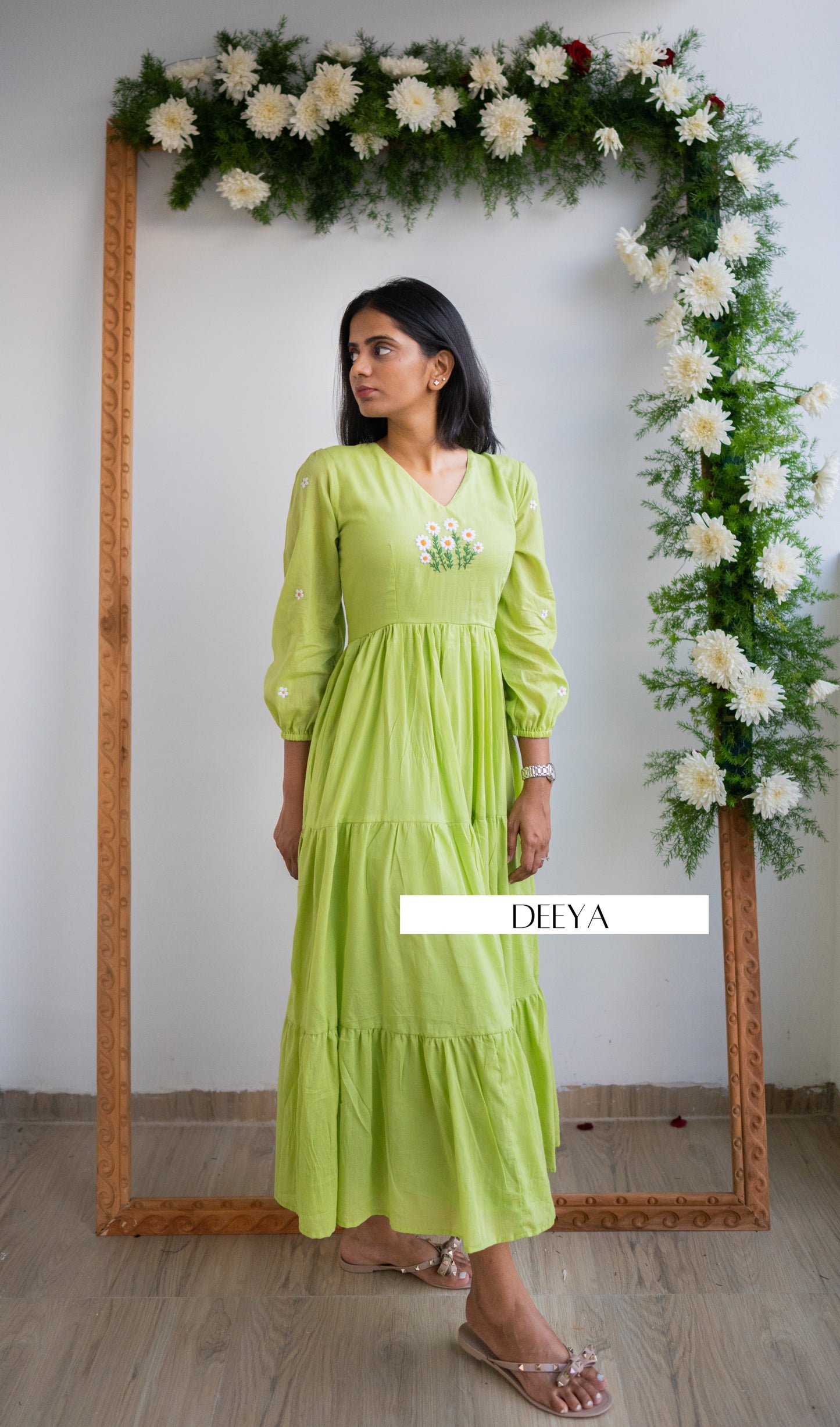 Sutra Sunflower Green Dress