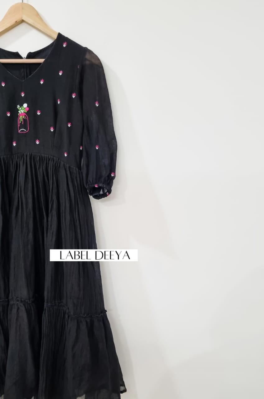 Sutra Black Tumbler Dress