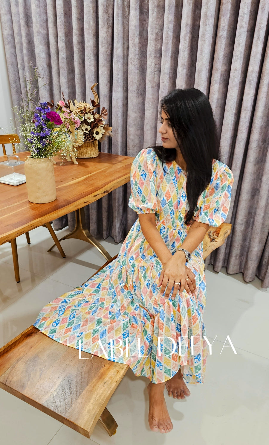 Leafy hue dress