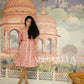 Pink and grey floral dress