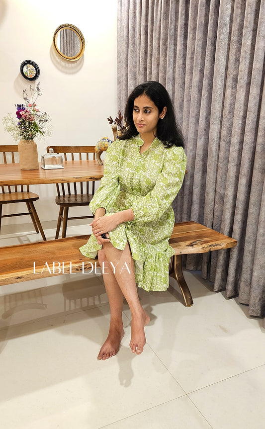 Green creeper hue dress