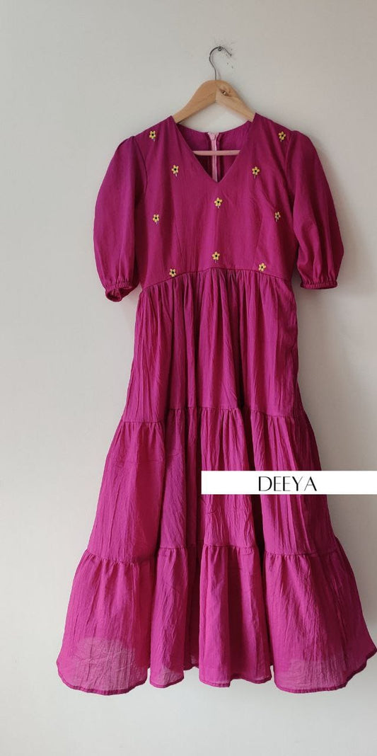 Sutra Yellow flower mul dress