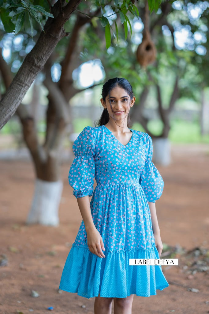 Boho Blue Dress