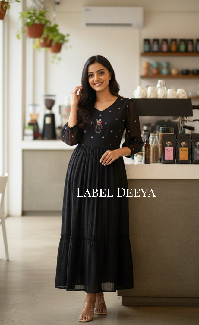 Sutra Black Tumbler Dress