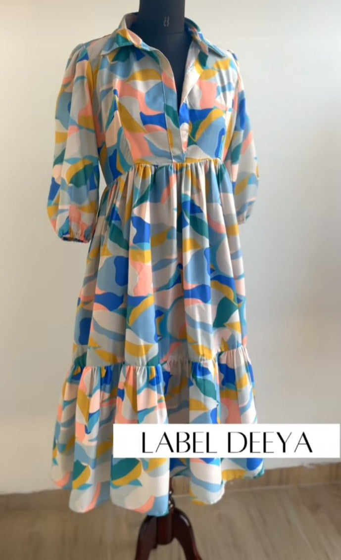 Abstract printed dress