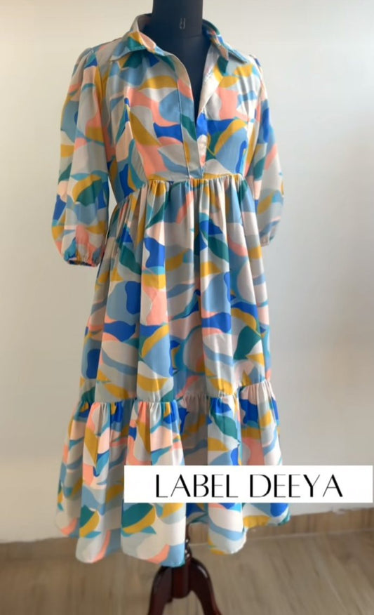 Abstract printed dress