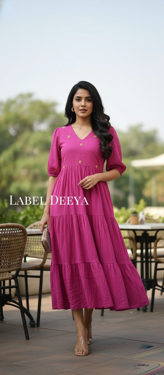 Sutra Yellow flower mul dress