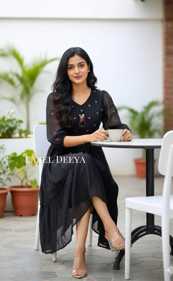 Sutra Black Tumbler Dress