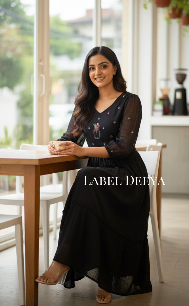 Sutra Black Tumbler Dress