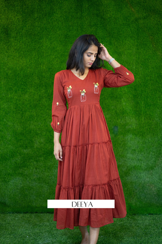 Sutra Brown Tumbler Dress