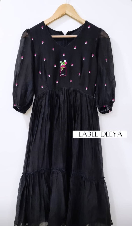 Sutra Black Tumbler Dress